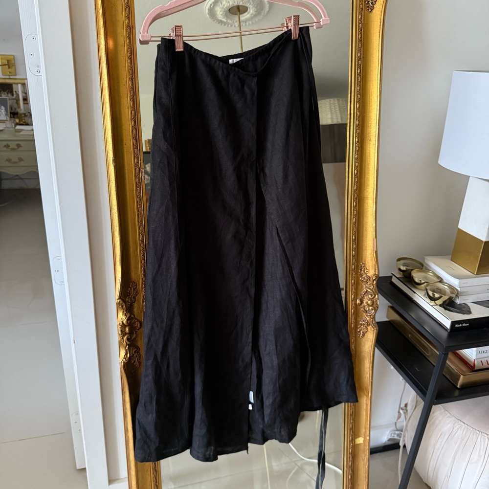 Monday Swimwear Black Maxi Skirt coverup with Side Slit - Picture 2 of 5